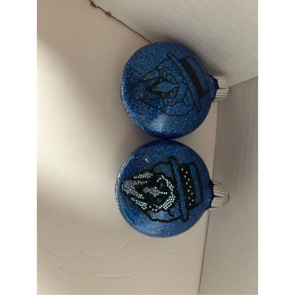 Freeze Miser, Heat Miser handmade glitter ornaments